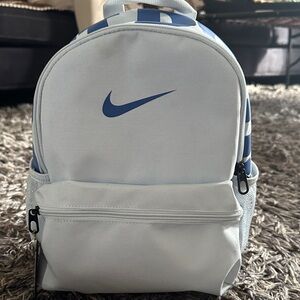 Nike Pale Blue Mini Backpack with Blue Swoosh